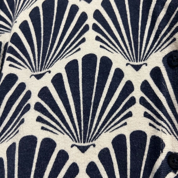 Merona Women's Navy Shell Pattern Cardigan L - Picture 2 of 7